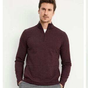 Jockey Everactive 1/4 Zip Long Sleeve  Pull Over Shirt Maroon Like Color Large